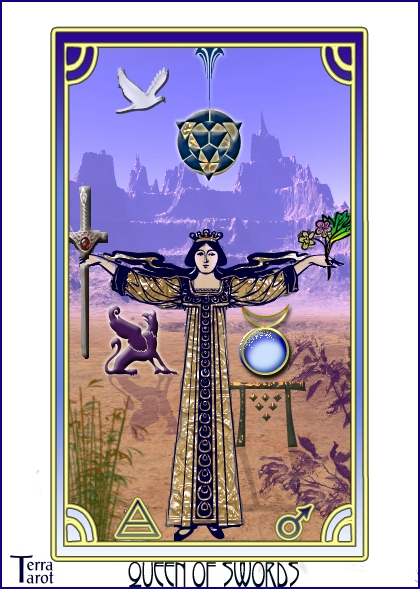 Terra Tarot Deck - The Queen of Swords